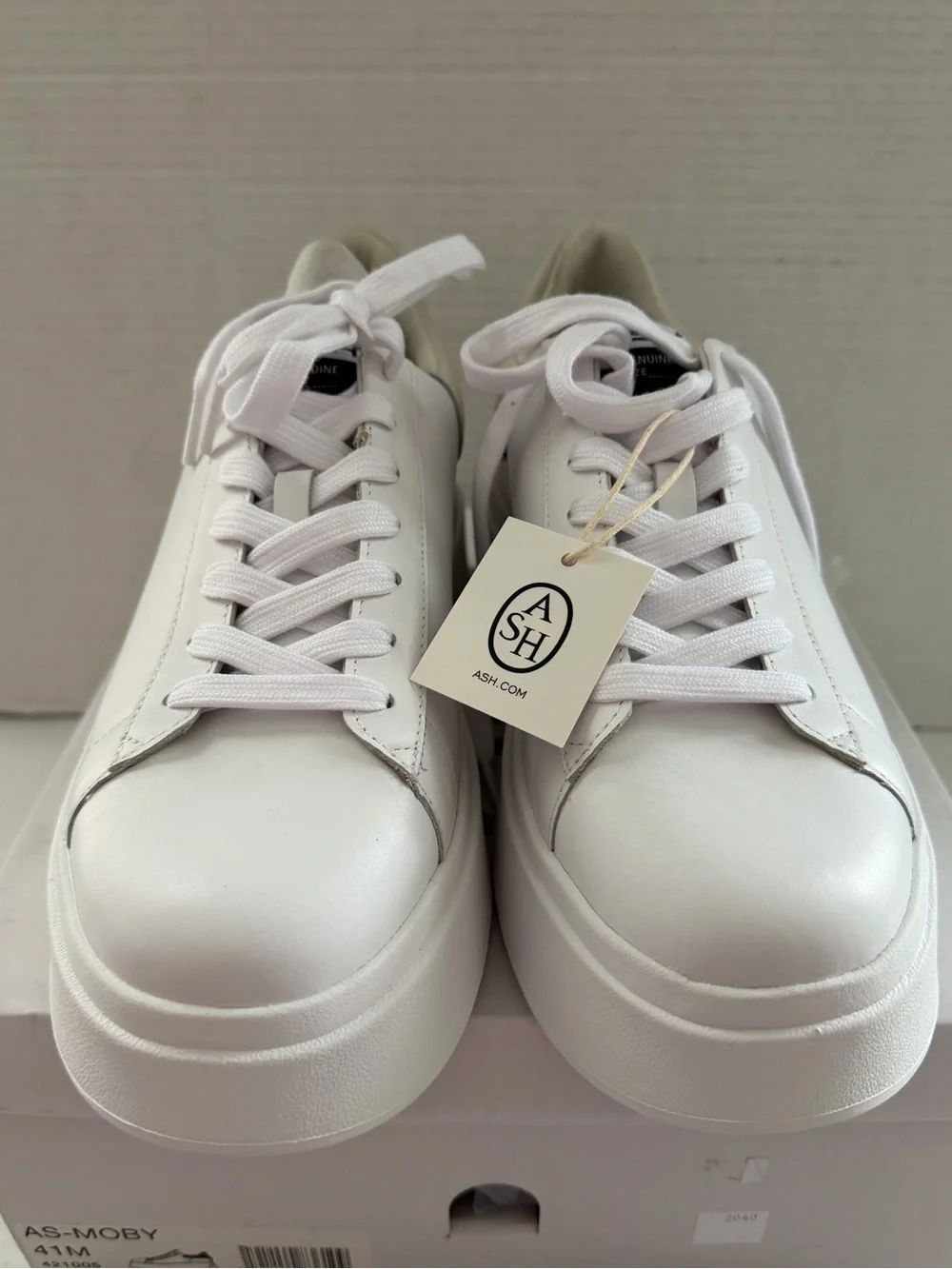 Ash Moby Strass Leather Sneaker Chunky Platform Women's White Size 41 / 10